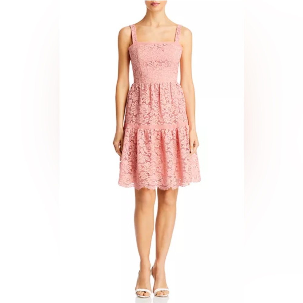 Bloomingdale’s Aqua Rosette Lace Tiered Dress, Size 2
New w/Tag Retail $278